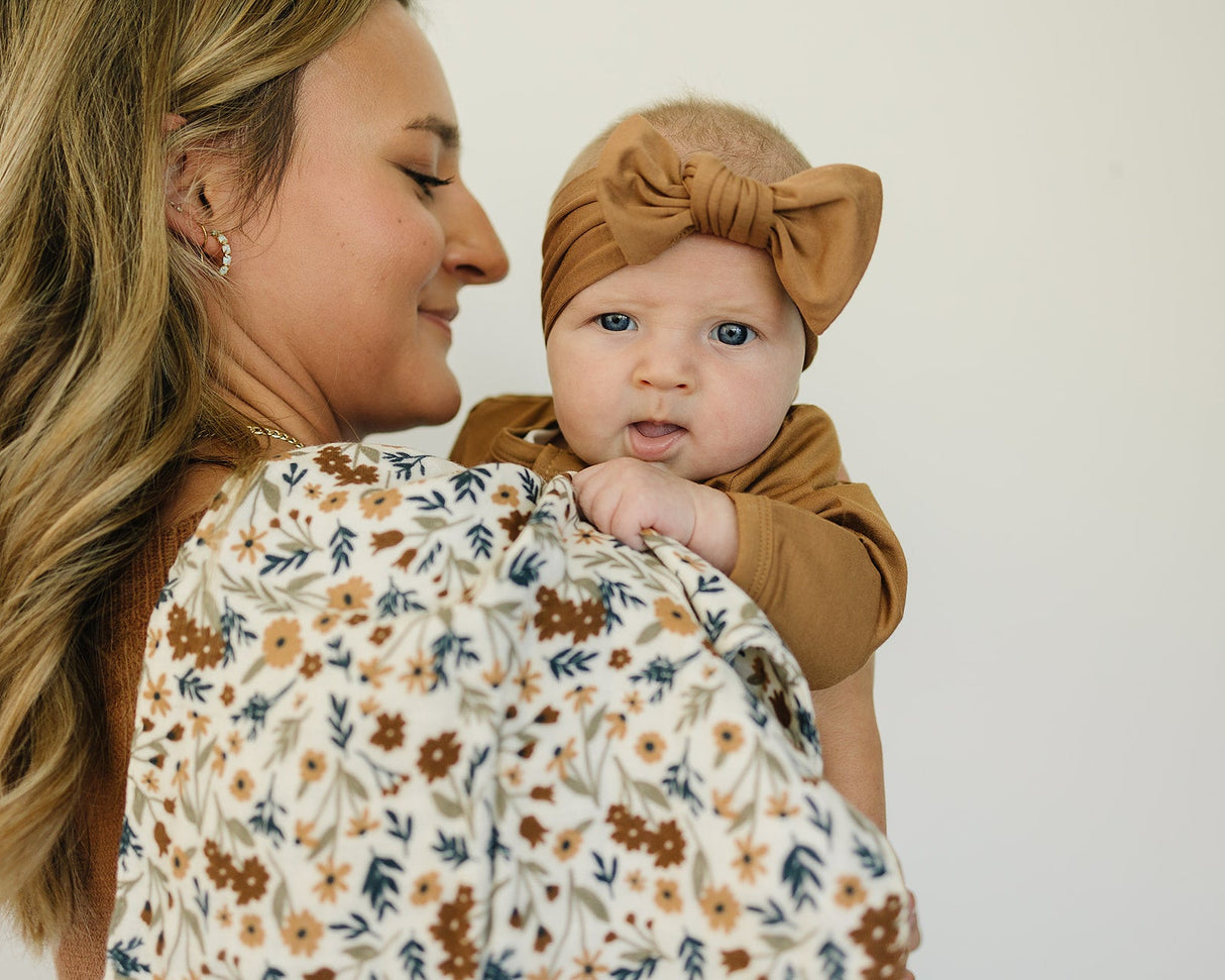 Harvest Floral Muslin Burp Cloth - HoneyBug