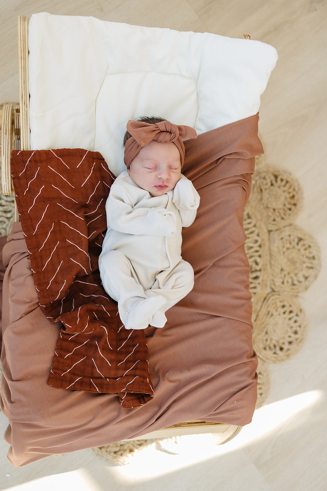 Rust Mudcloth Burp Cloth - HoneyBug
