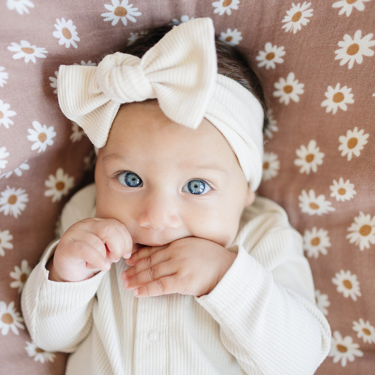 Vanilla Organic Cotton Ribbed Head Wrap - HoneyBug