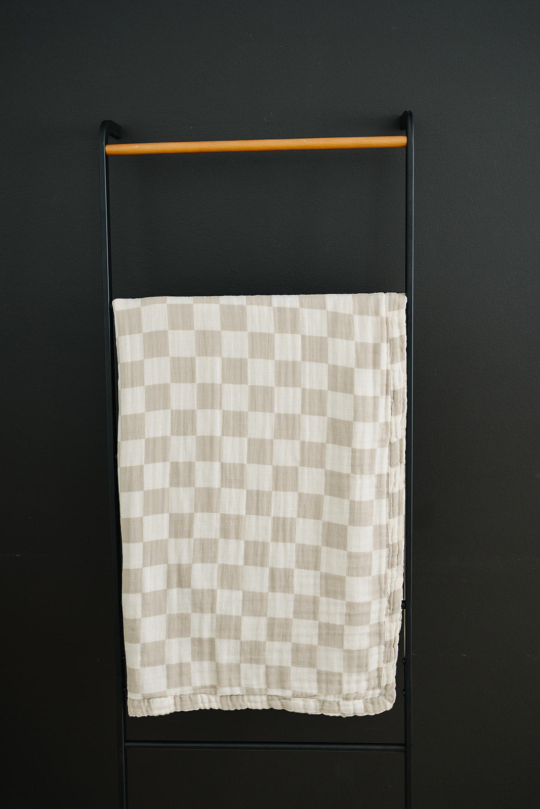 Taupe Checkered Muslin Quilt - HoneyBug