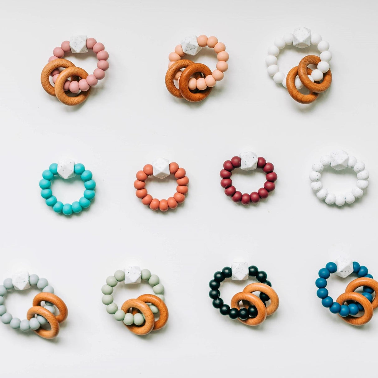 Silicone Beaded Rattle Rings