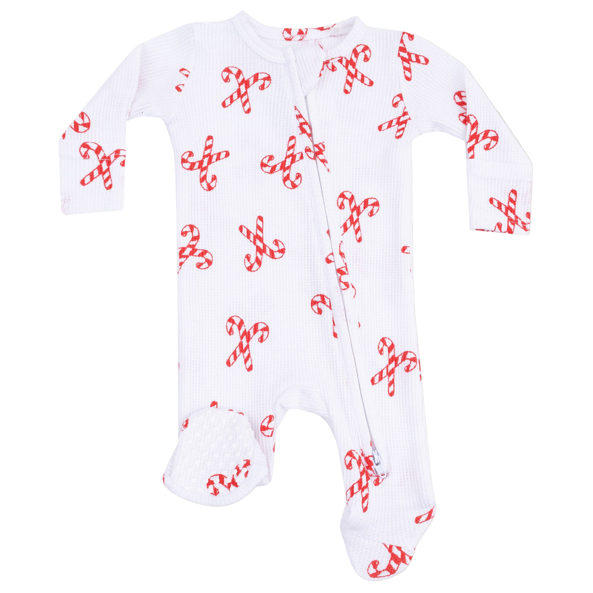 2 Way Zipper Footie - Candy Canes - HoneyBug