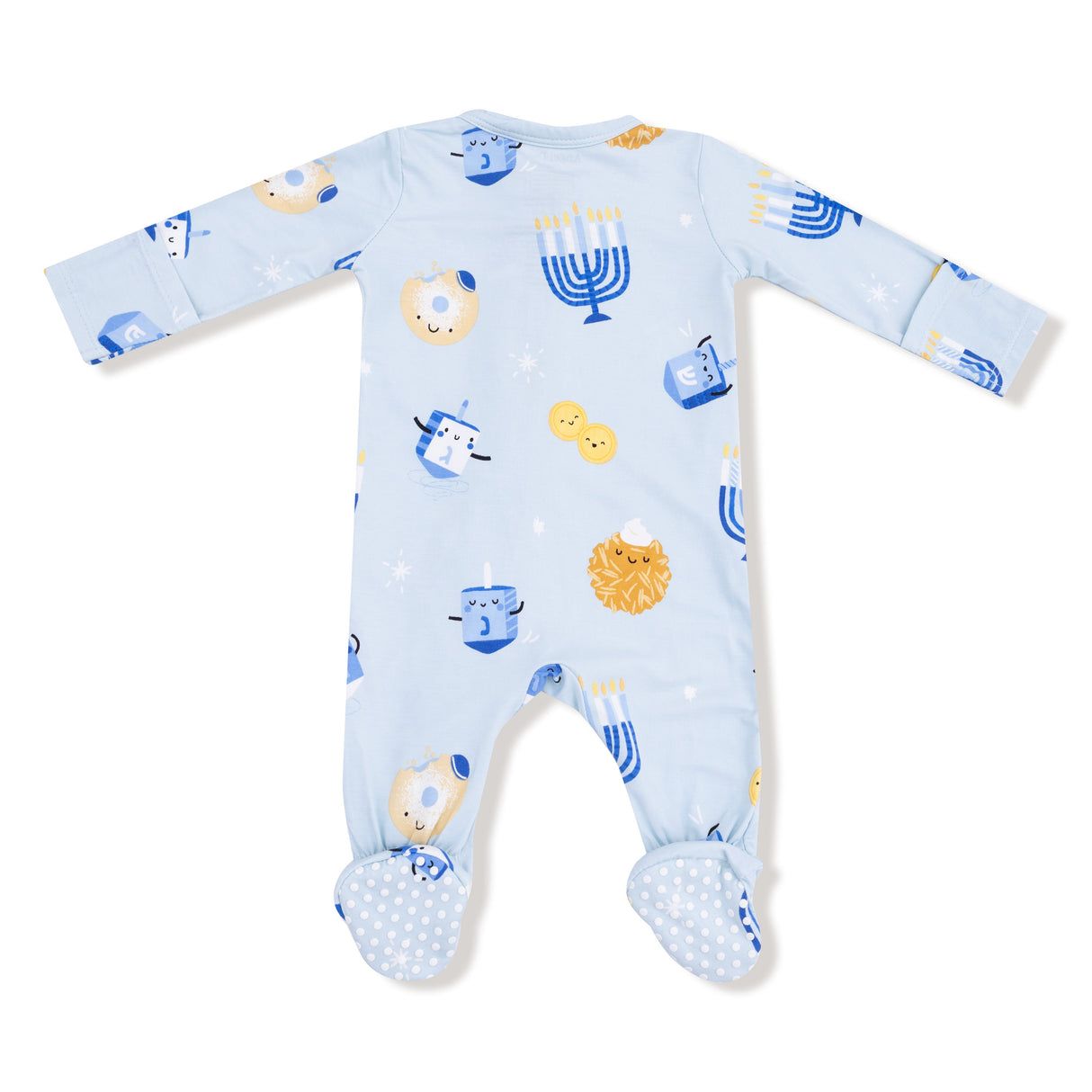 Hanukkah - Blue - 2 Way Zipper Footie - HoneyBug
