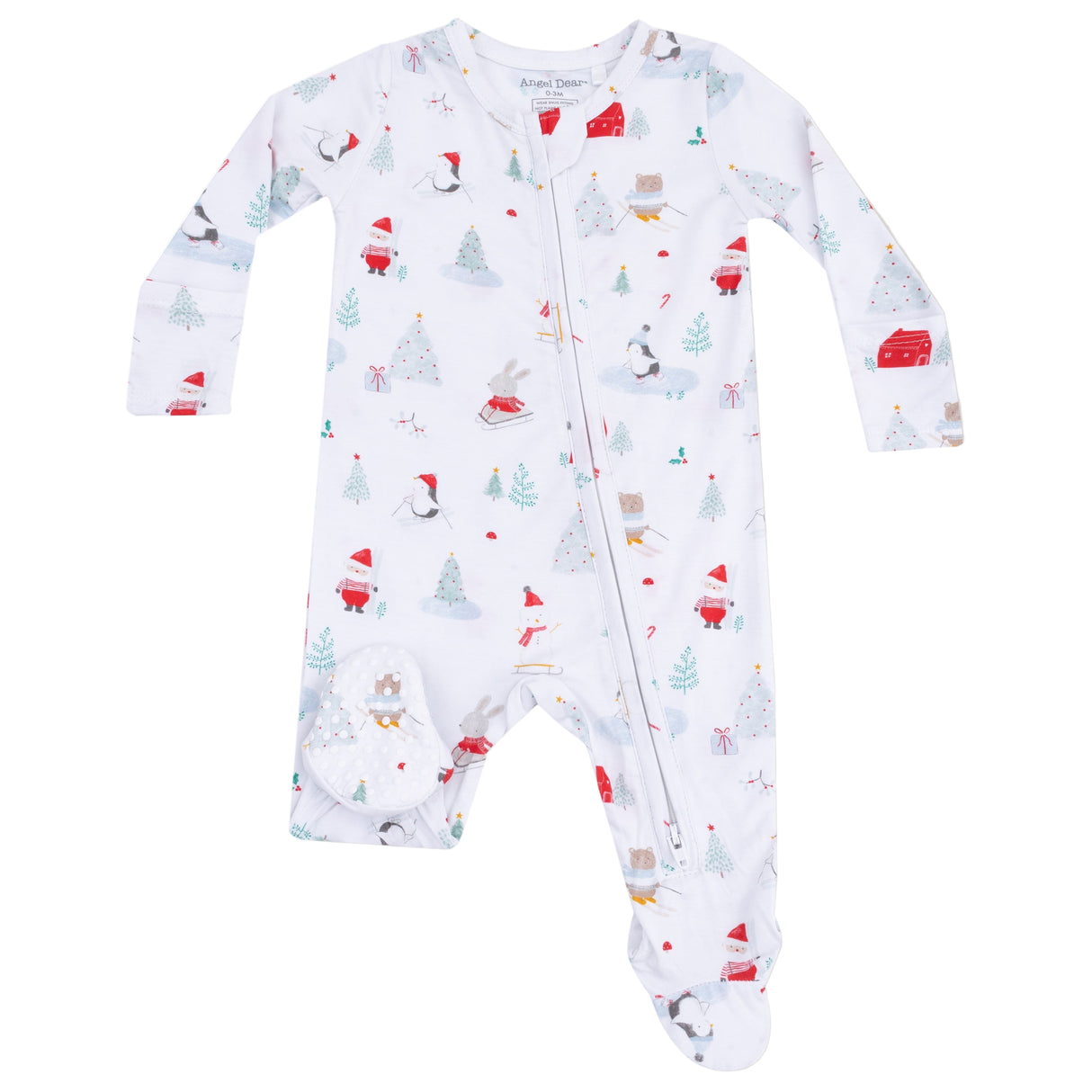 2 Way Zipper Footie - Santa Ski Friends - HoneyBug
