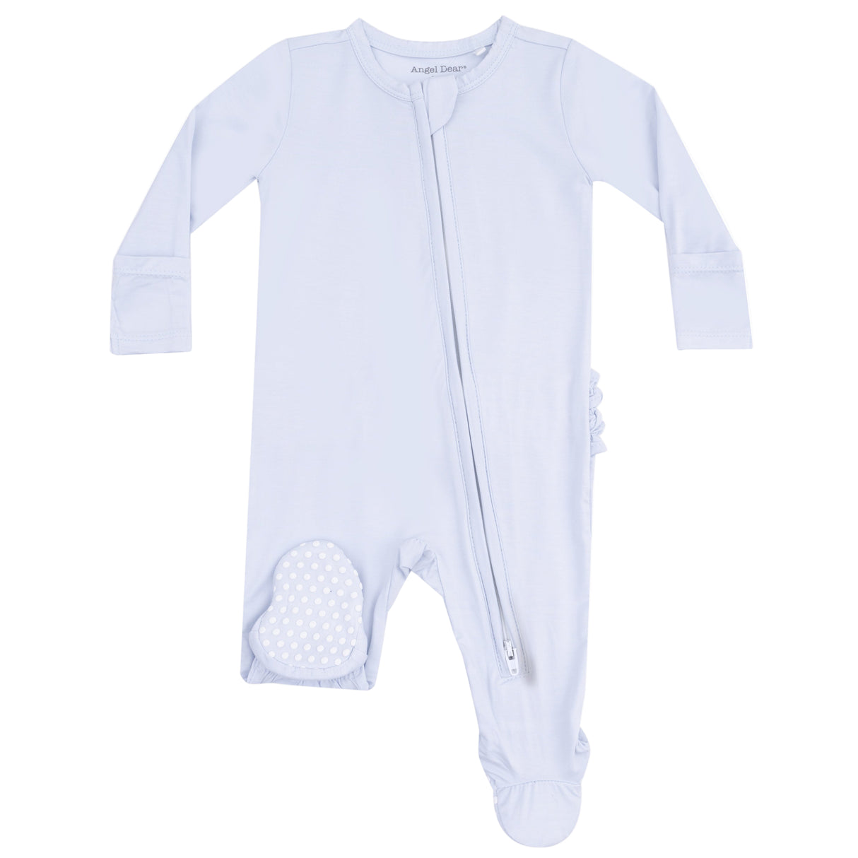 2 Way Zipper Ruffle Back Footie - Arctic Ice - HoneyBug