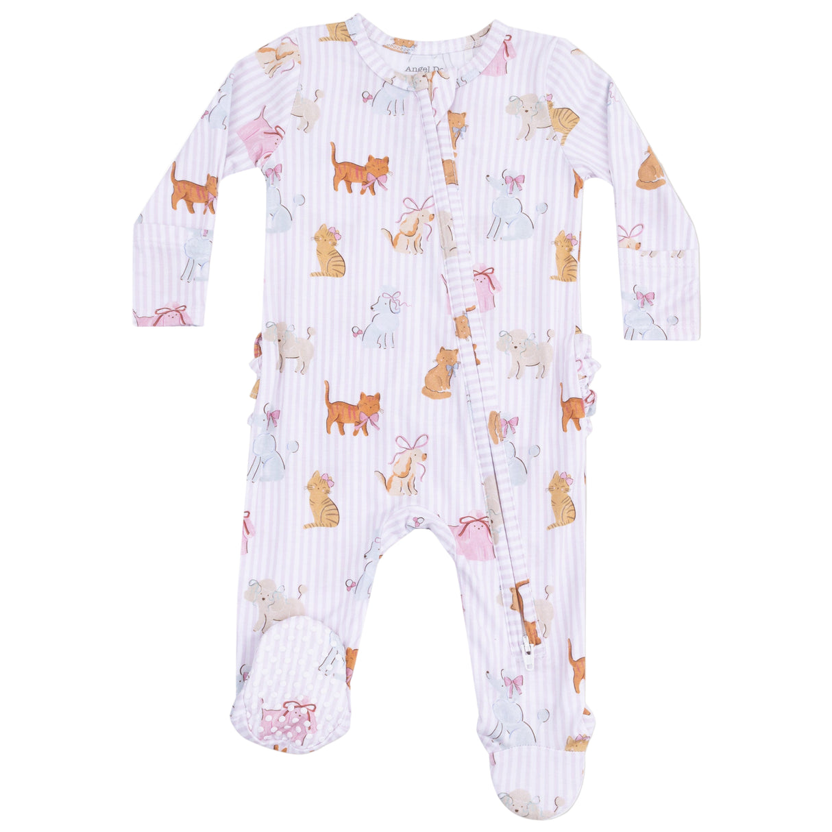 2 Way Zipper Ruffle Back Footie - Fancy Pets - HoneyBug