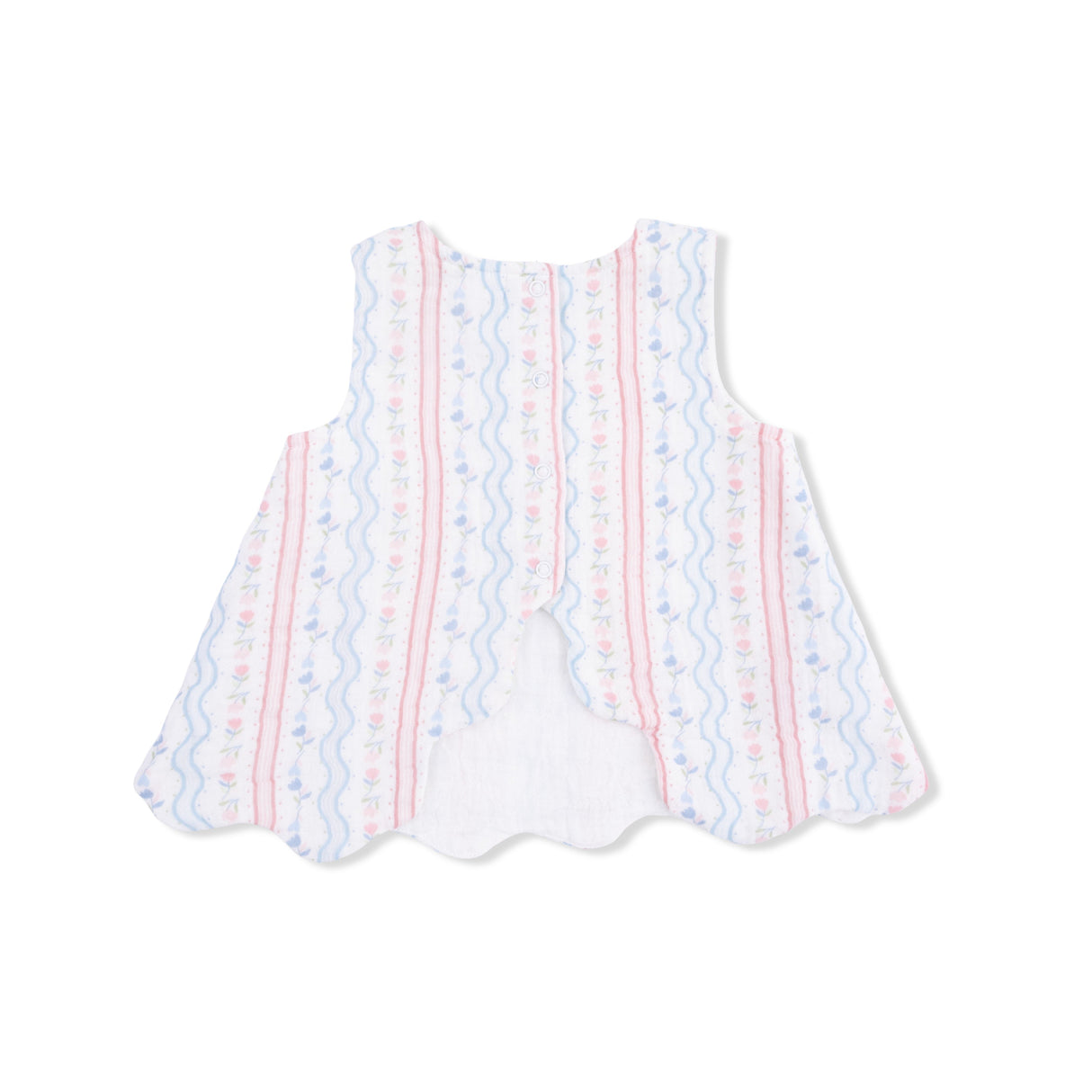 Tulip Stripe - Scallop Back Top with Bloomer & Headband
