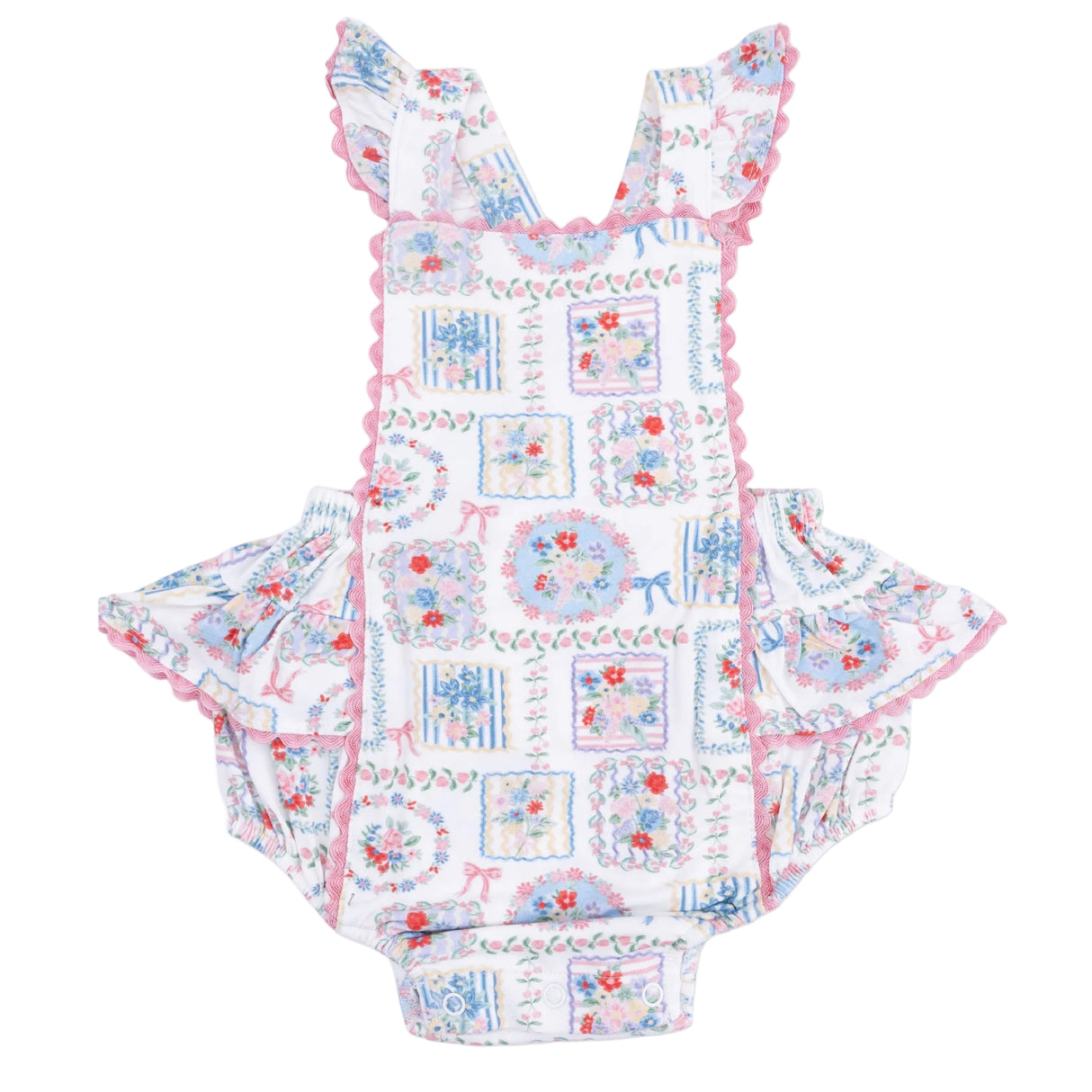 Julep's Floral Patchwork - Ric Rac Ruffle Sunsuit