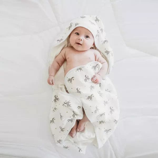 Zebra Hooded Towel Set - HoneyBug