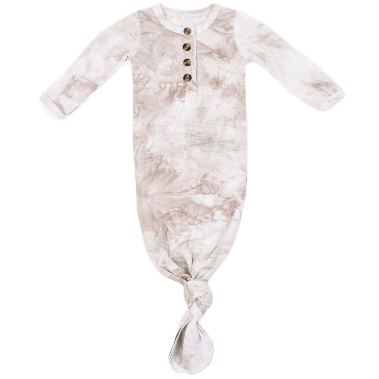 Knotted Baby Gown - Champagne Marble - HoneyBug