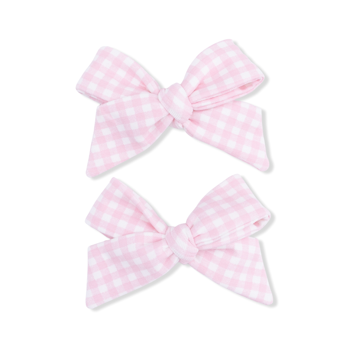 Mini Gingham Pink - 2 Pack Bow Clips