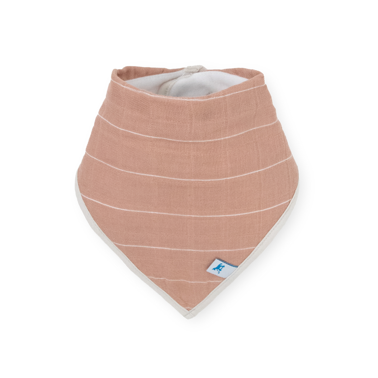 Cotton Muslin + Fleece Bandana Bib 4 Pack - Mauve Stripe - HoneyBug