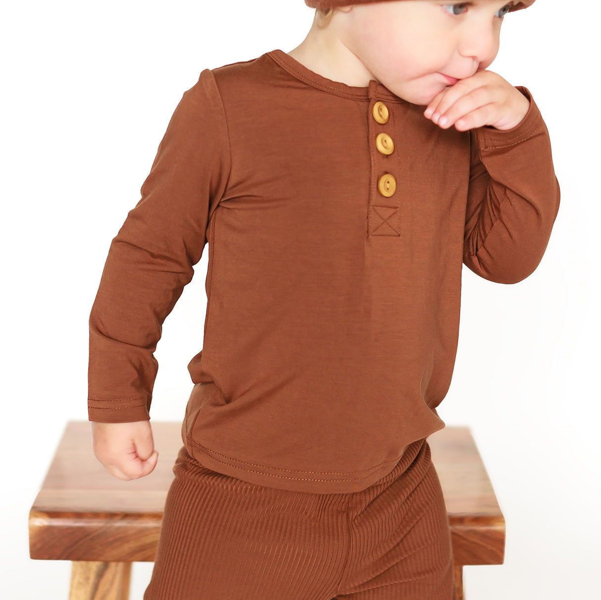 HENLEY LONG SLEEVE- Sienna - HoneyBug