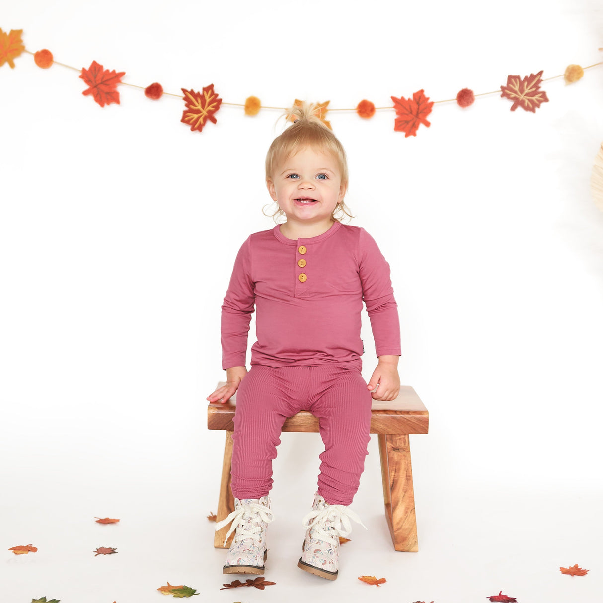 HENLEY LONG SLEEVE- Mauve - HoneyBug