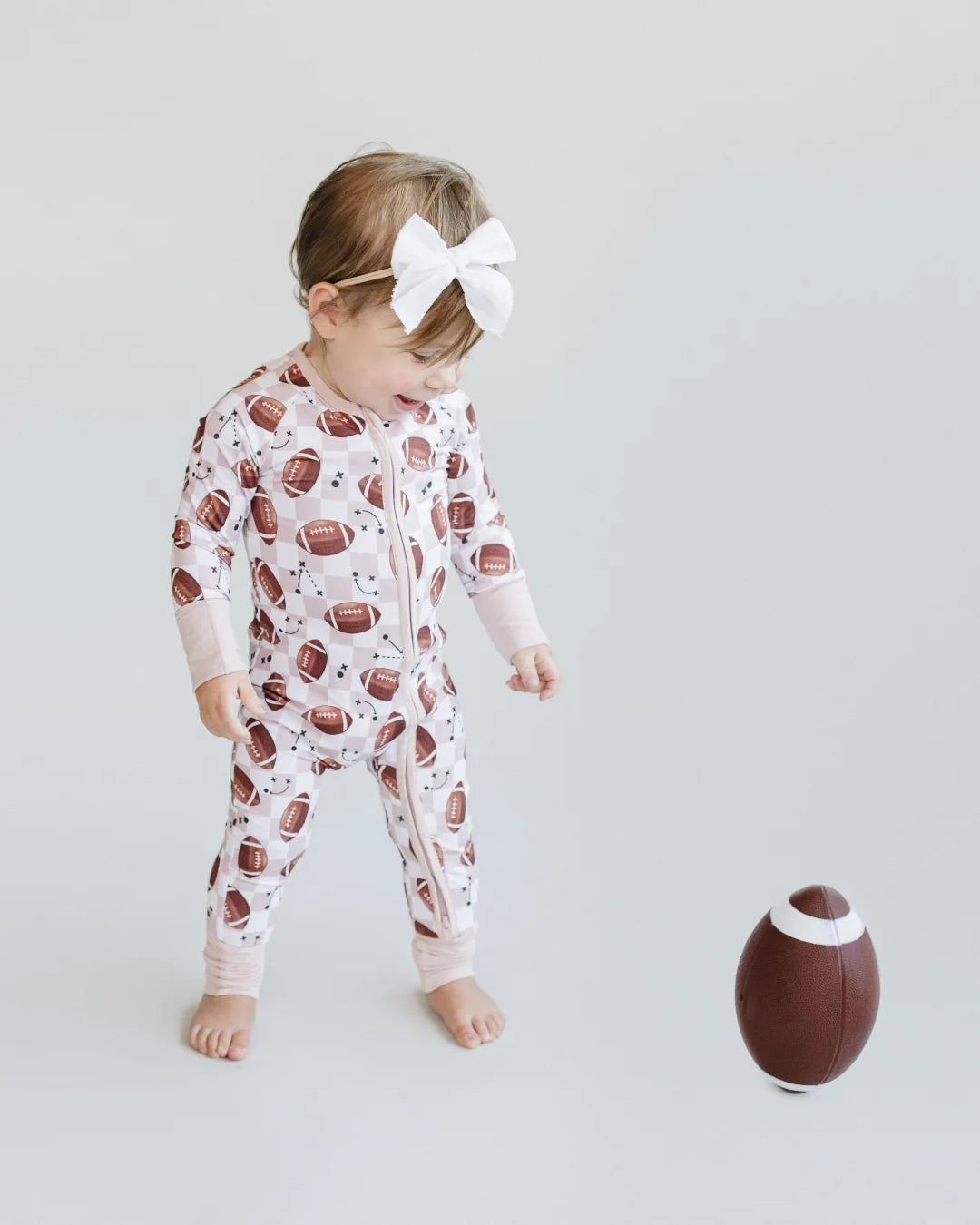 Bamboo Zip Romper | Game Day - HoneyBug