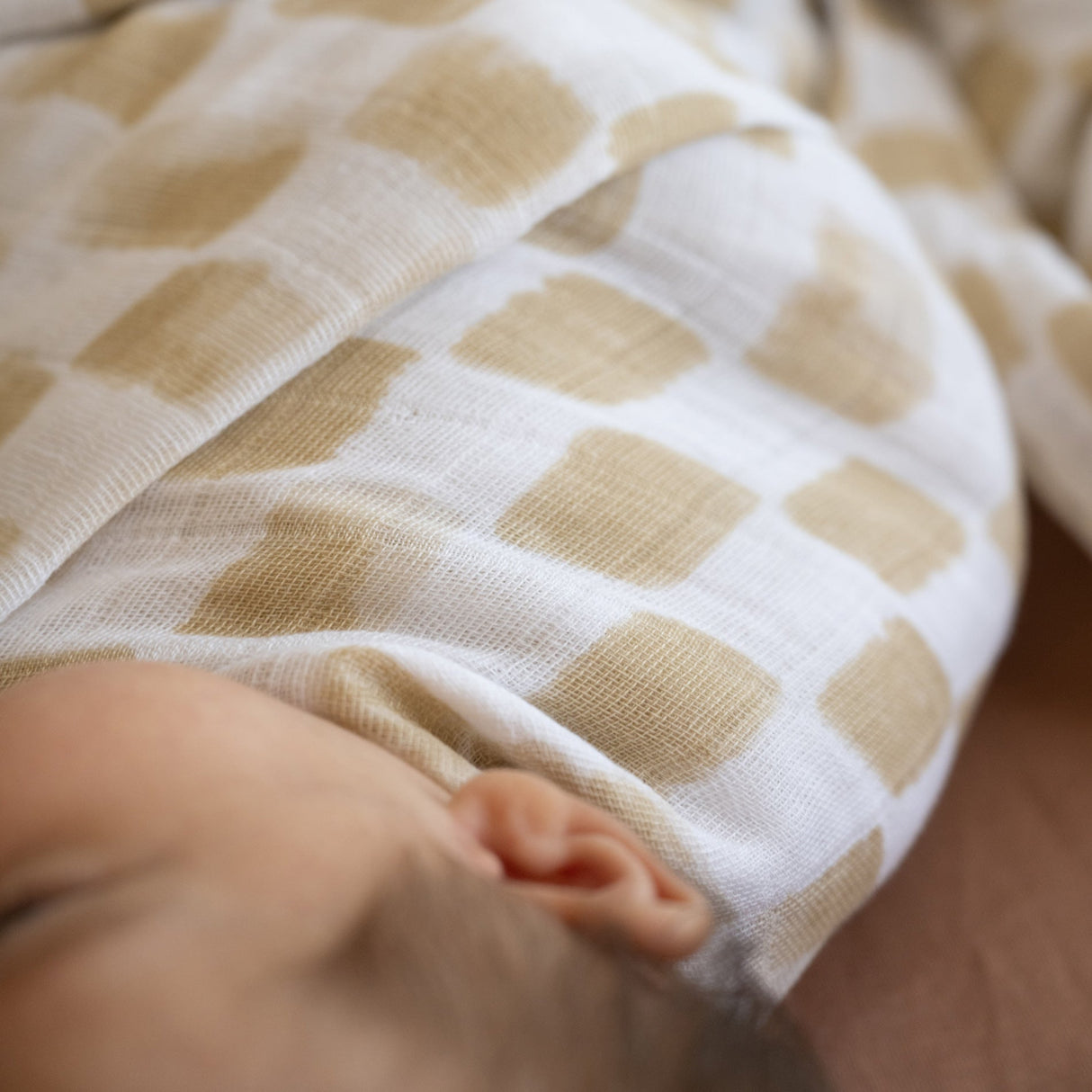 Cotton Muslin Swaddle Blanket - Adobe Checker - HoneyBug