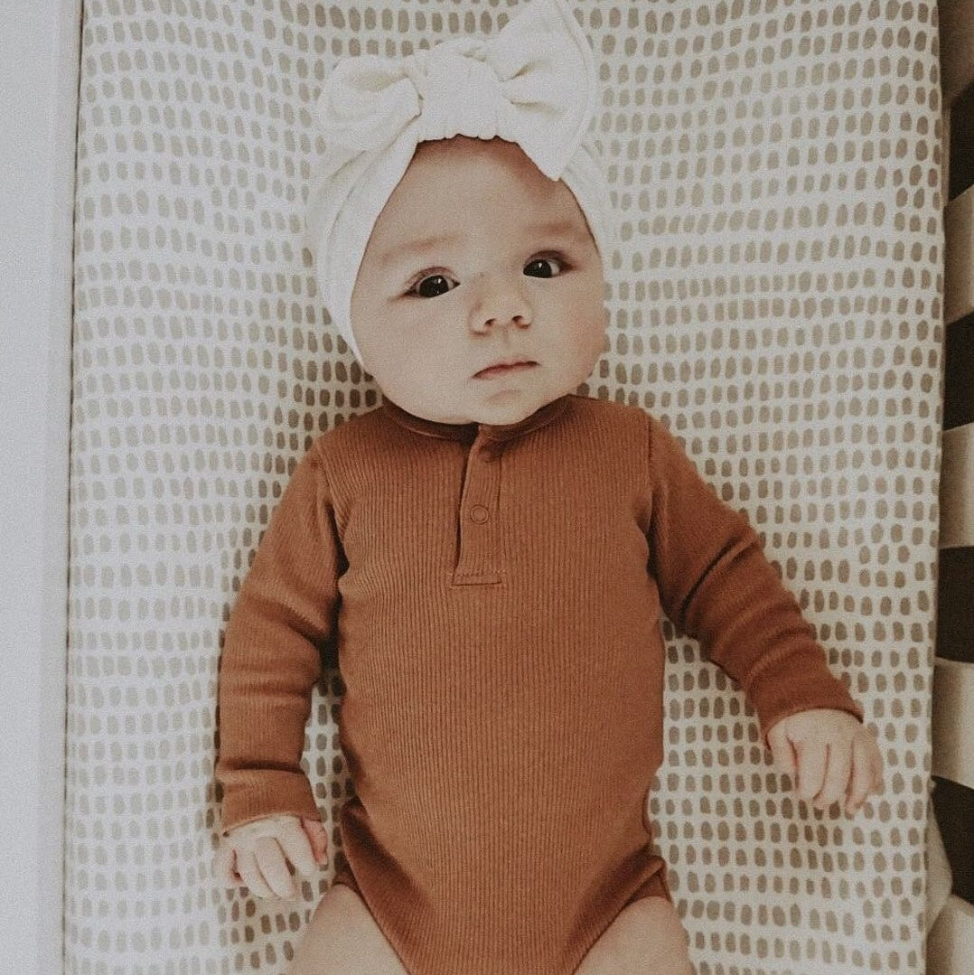 Waterproof Changing Pad Cover | Cradle Sheet Set - Taupe Stripes & Splash - HoneyBug