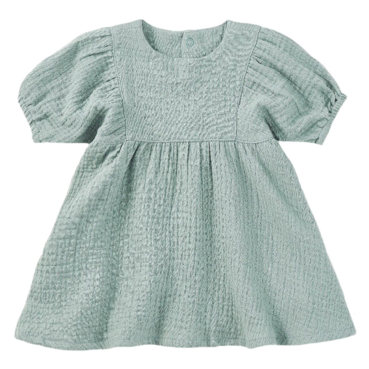 Dress with Puff Sleeves - Teal - HoneyBug