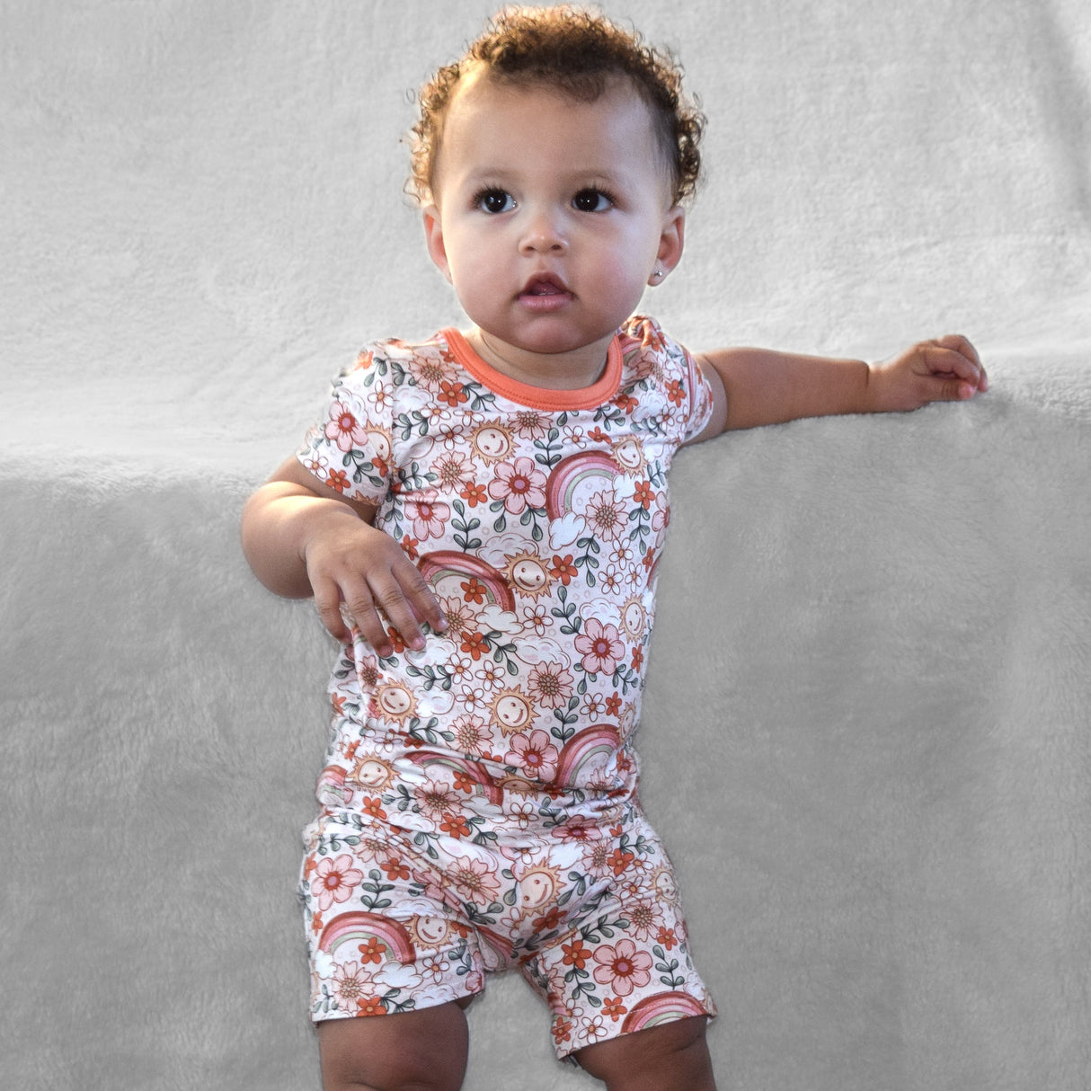 TWO PIECE SHORTIE SET- Happiness - HoneyBug