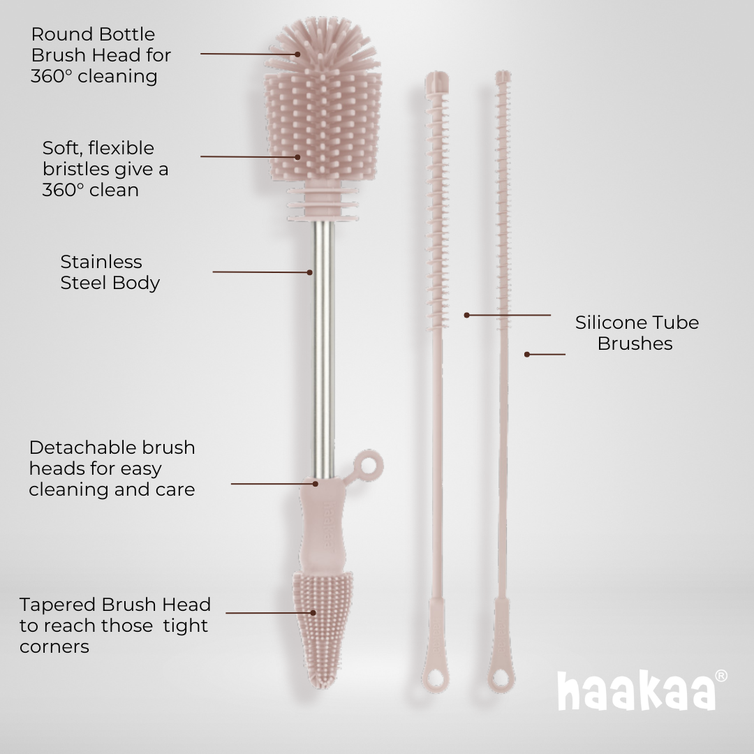 Haakaa Silicone Cleaning Brush Kit - HoneyBug
