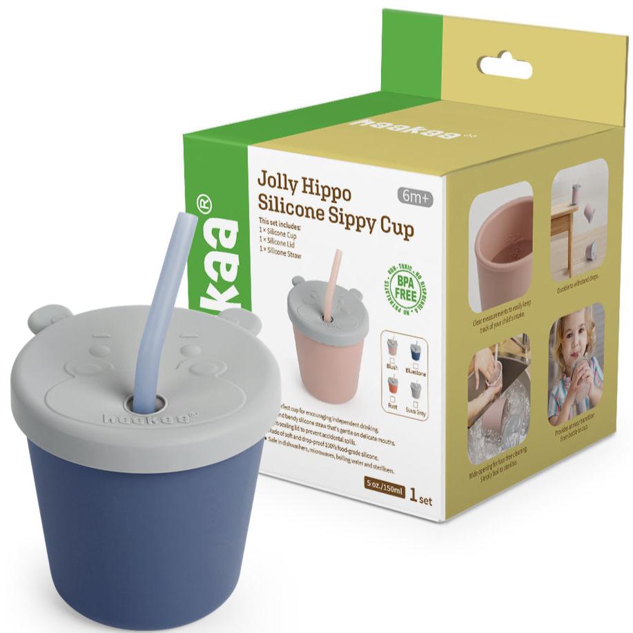 Haakaa Jolly Hippo Silicone Sippy Cup 1 pk - HoneyBug