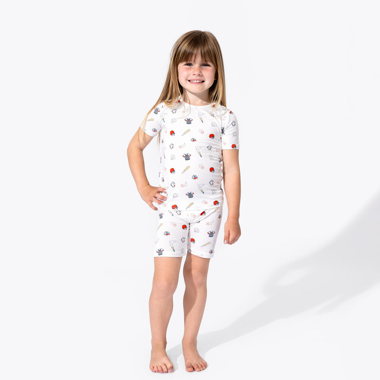 Baseball Bamboo Kids Pajama Short Set - HoneyBug
