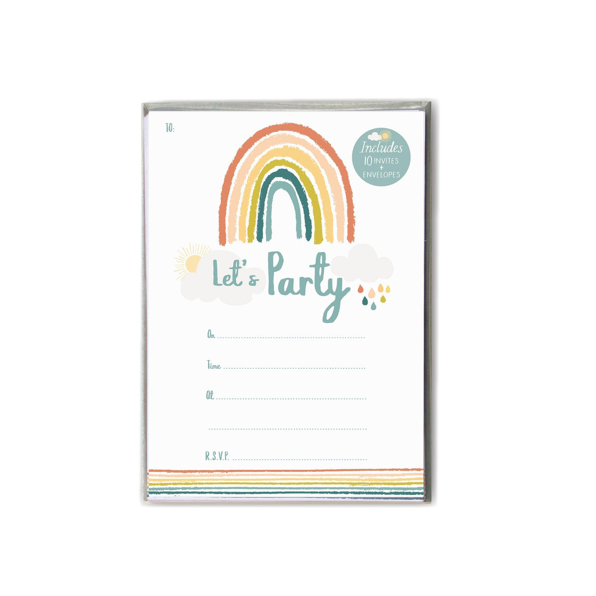 Little Rainbow Birthday Party Invitations - HoneyBug