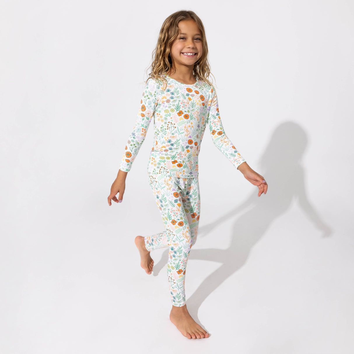 Summer Floral Bamboo Kids Pajamas - HoneyBug