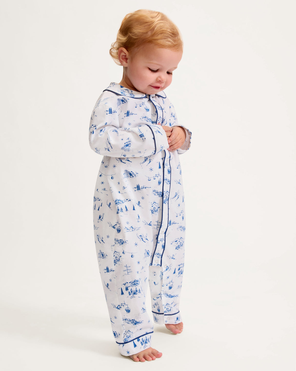 Baby's Twill Cambridge Romper in Chalet Toile - HoneyBug