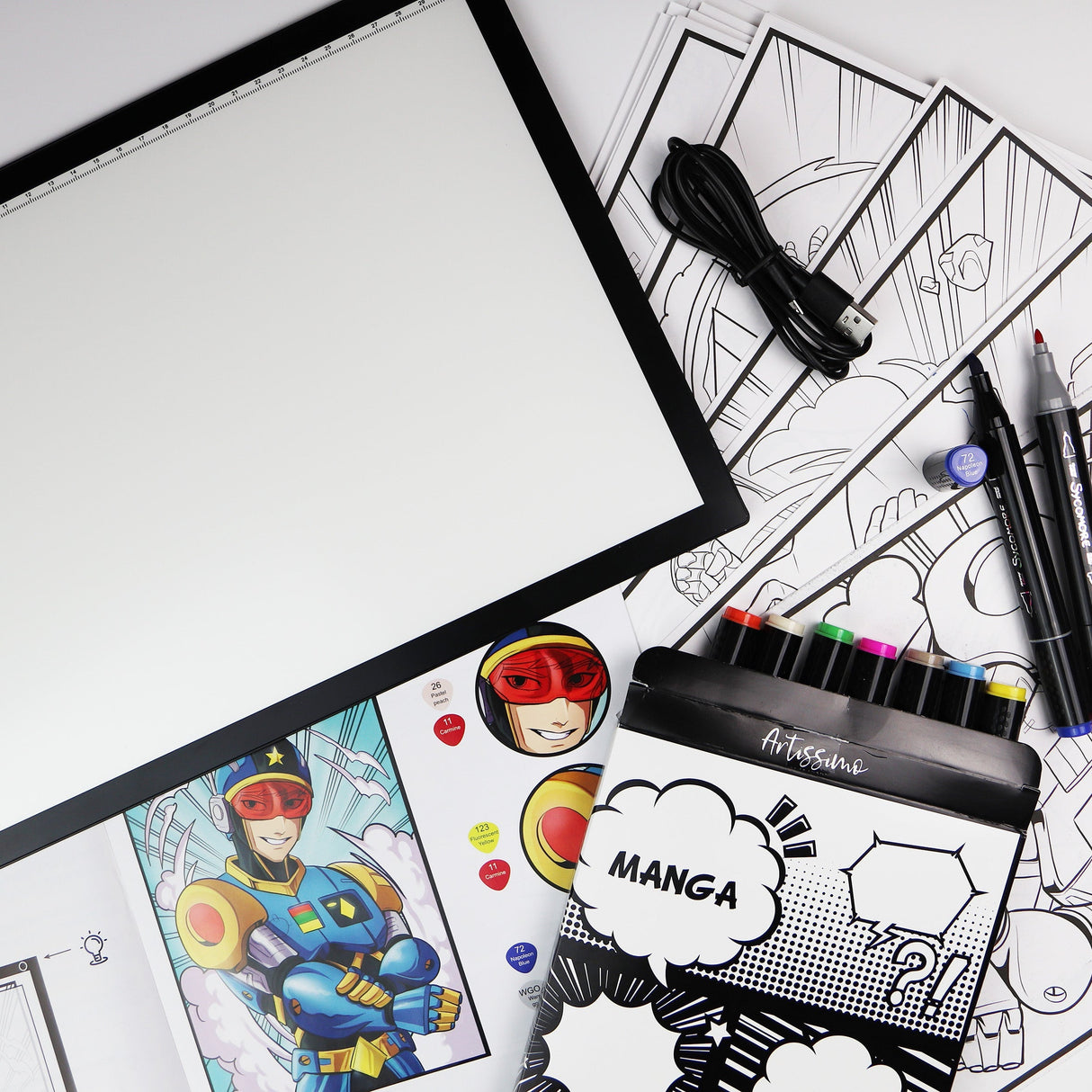 Manga - XXL+ Led Light Pad And Markers Workshop - 10y+