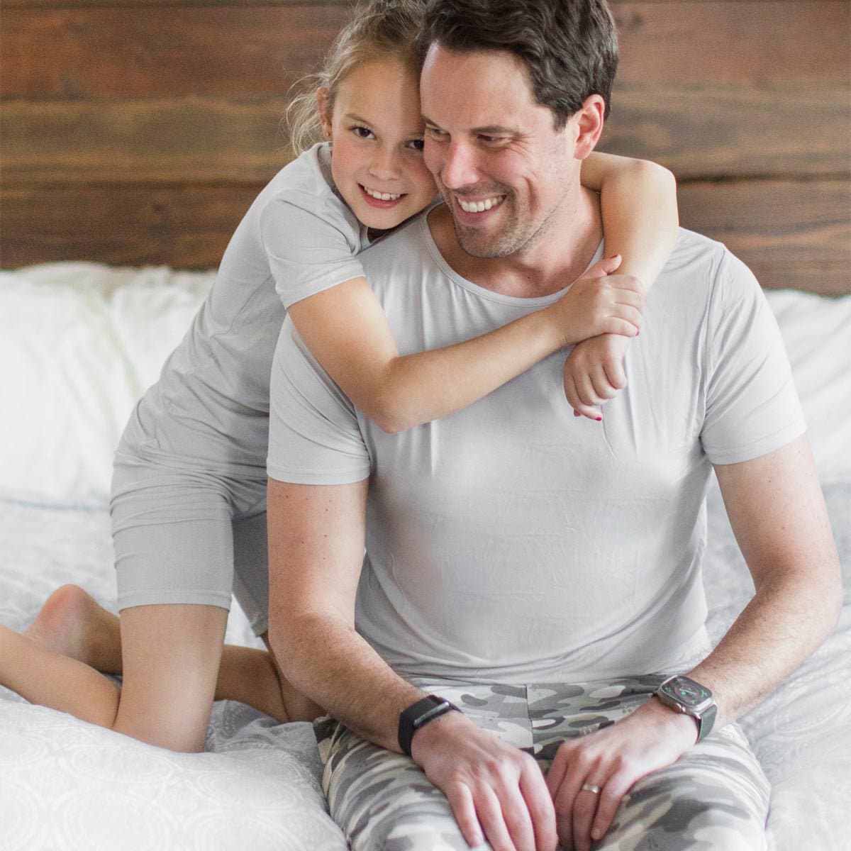 Cloud Grey Bamboo Kids Pajama Short Set - HoneyBug