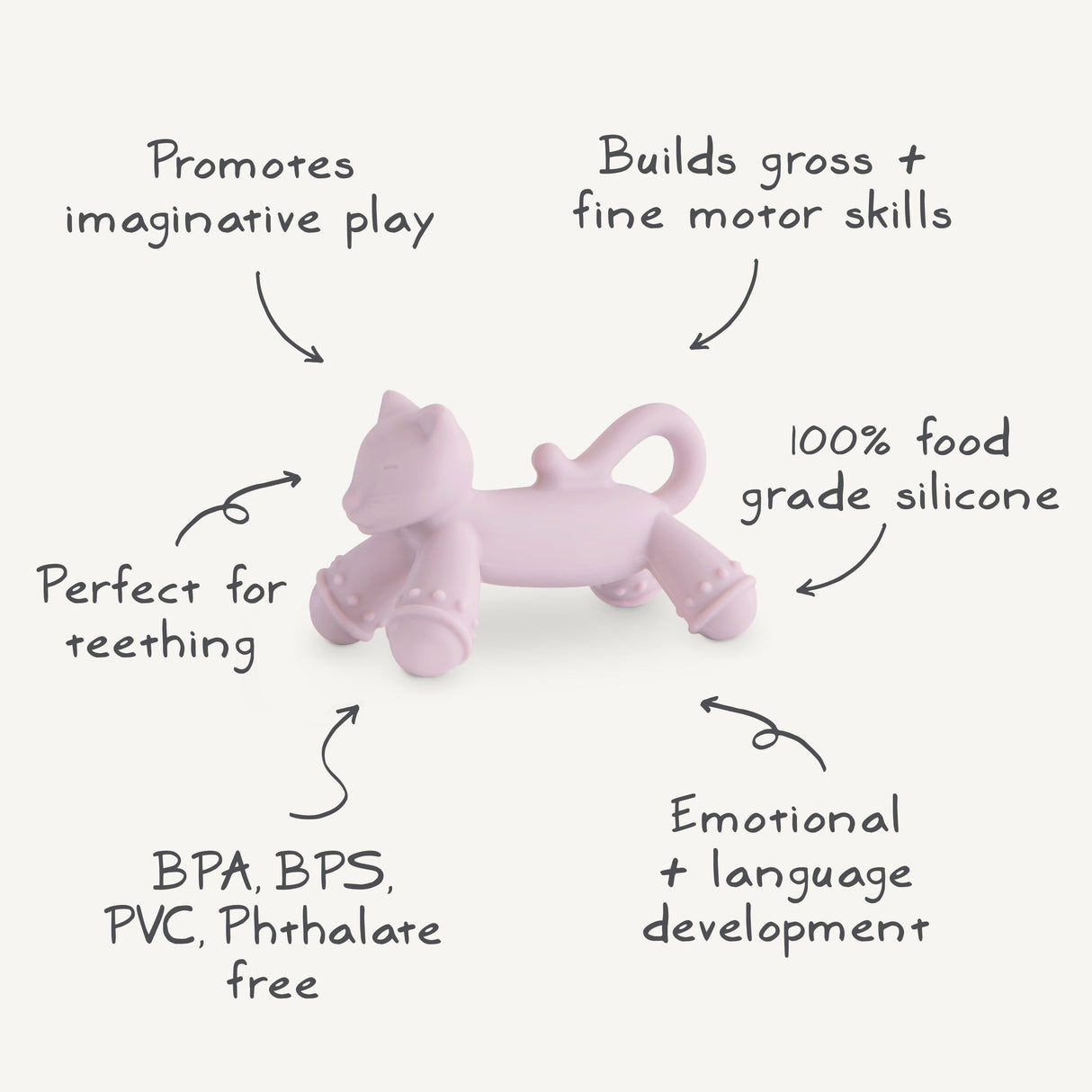 Cat Figurine Teether - HoneyBug