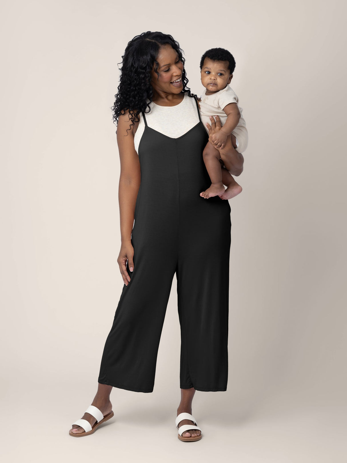 Charlie Maternity & Nursing Romper | Black - HoneyBug