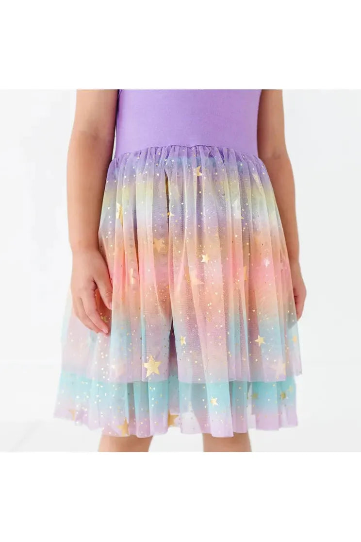 Bamboo Tulle Dress - Rainbow Ombre Twinkle - HoneyBug