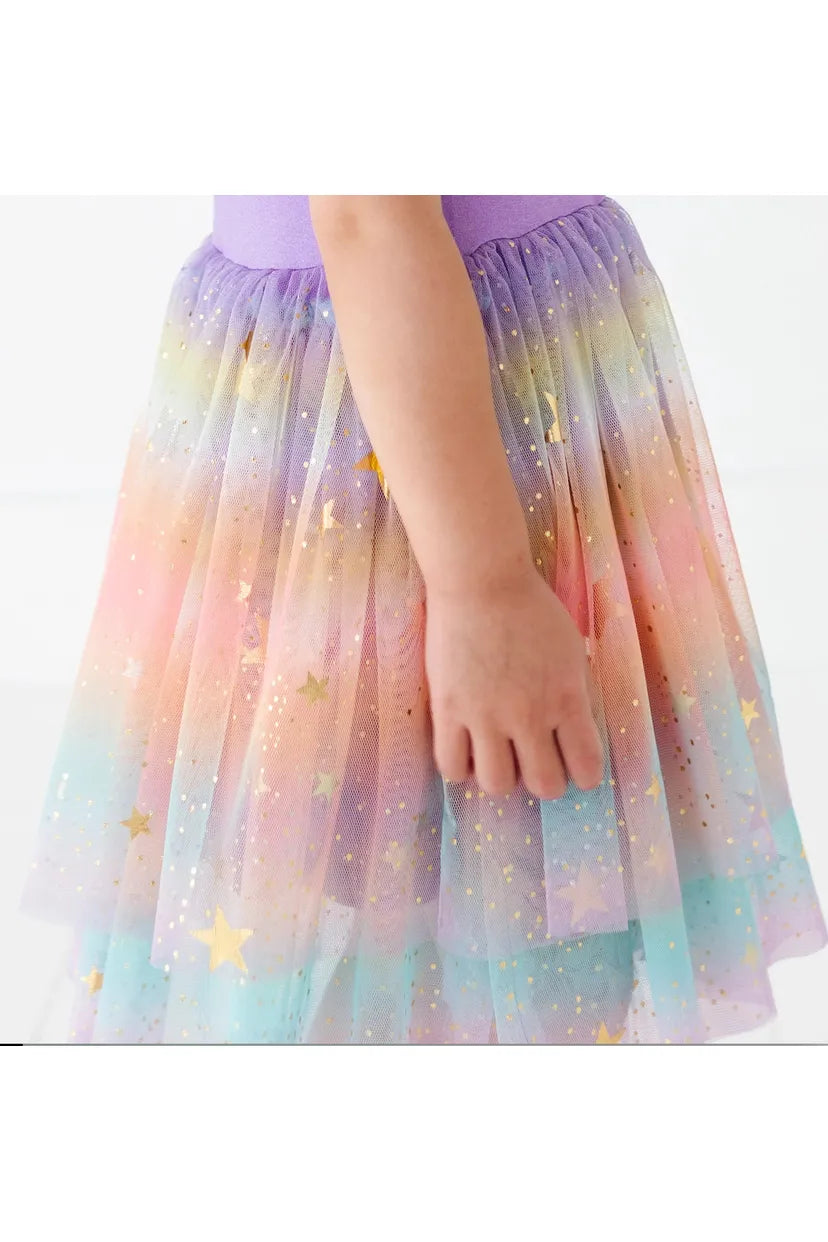 Bamboo Tulle Dress - Rainbow Ombre Twinkle - HoneyBug