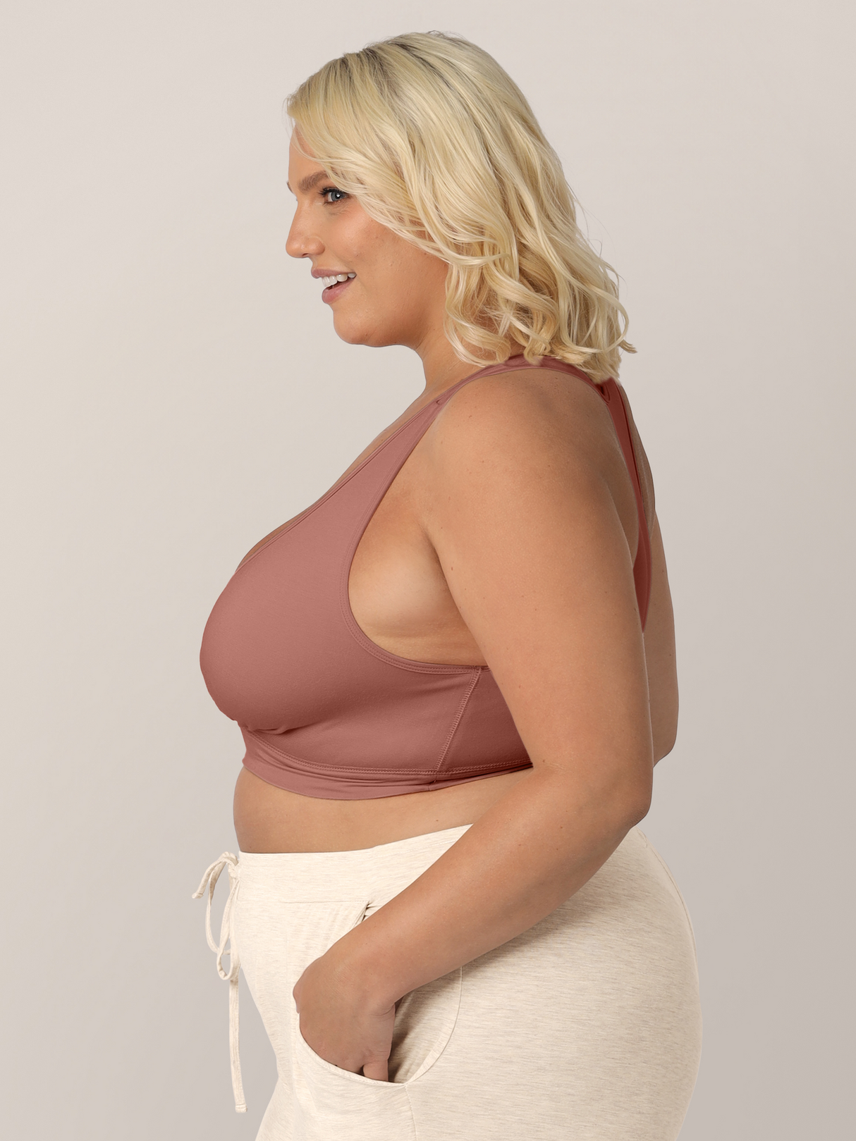 French Terry Racerback Nursing & Sleep Bra | Redwood - HoneyBug