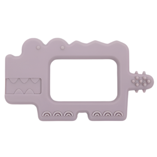 Crocodile Teether - Lilac Grey - HoneyBug