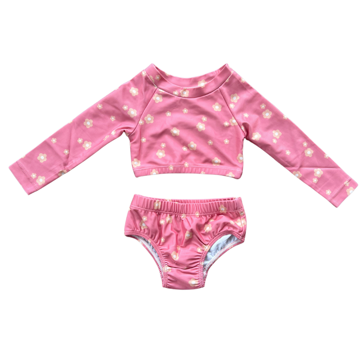 Girl's Two-Piece Crop Swim Set - HoneyBug