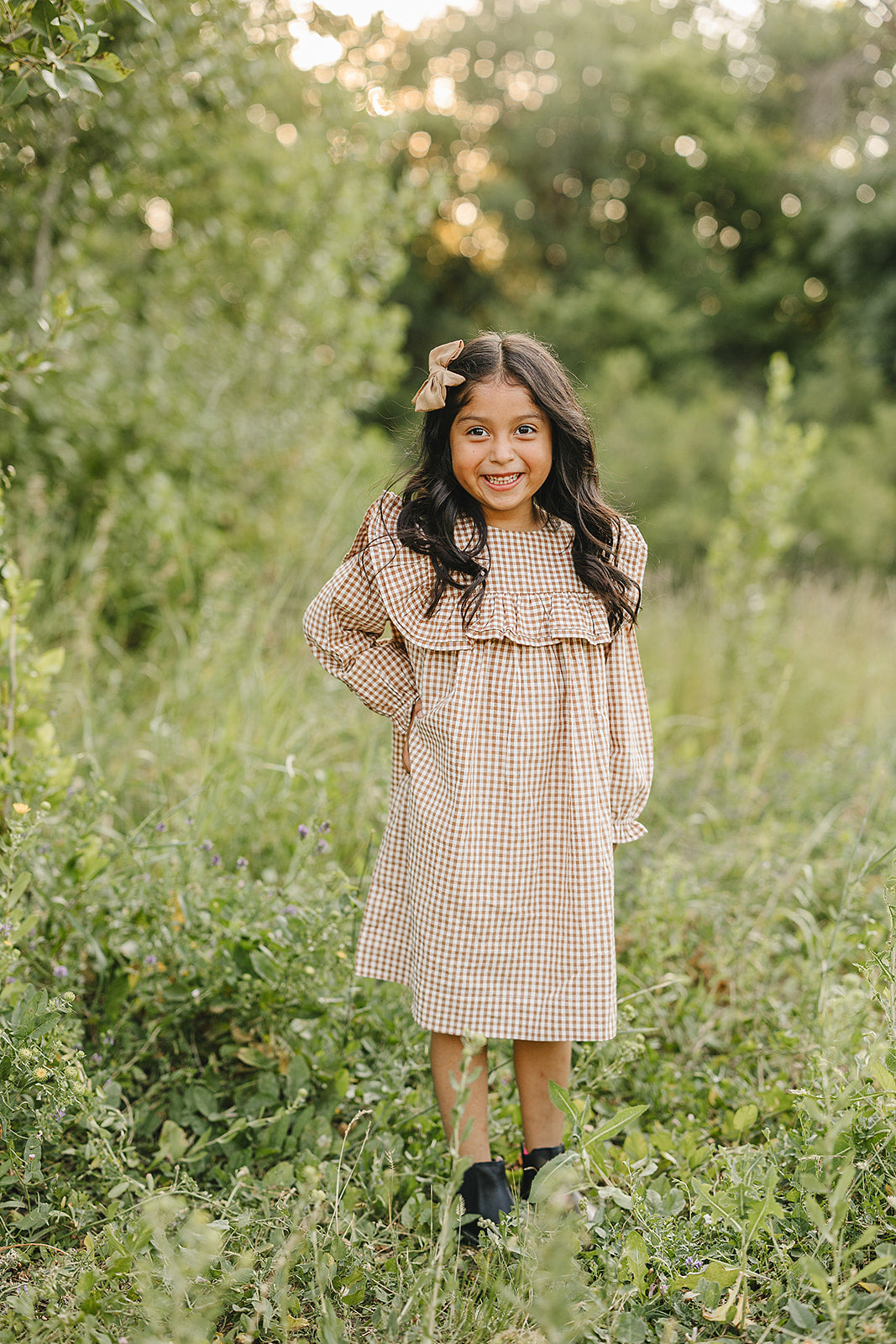 Gingham Ruffle Dress - HoneyBug