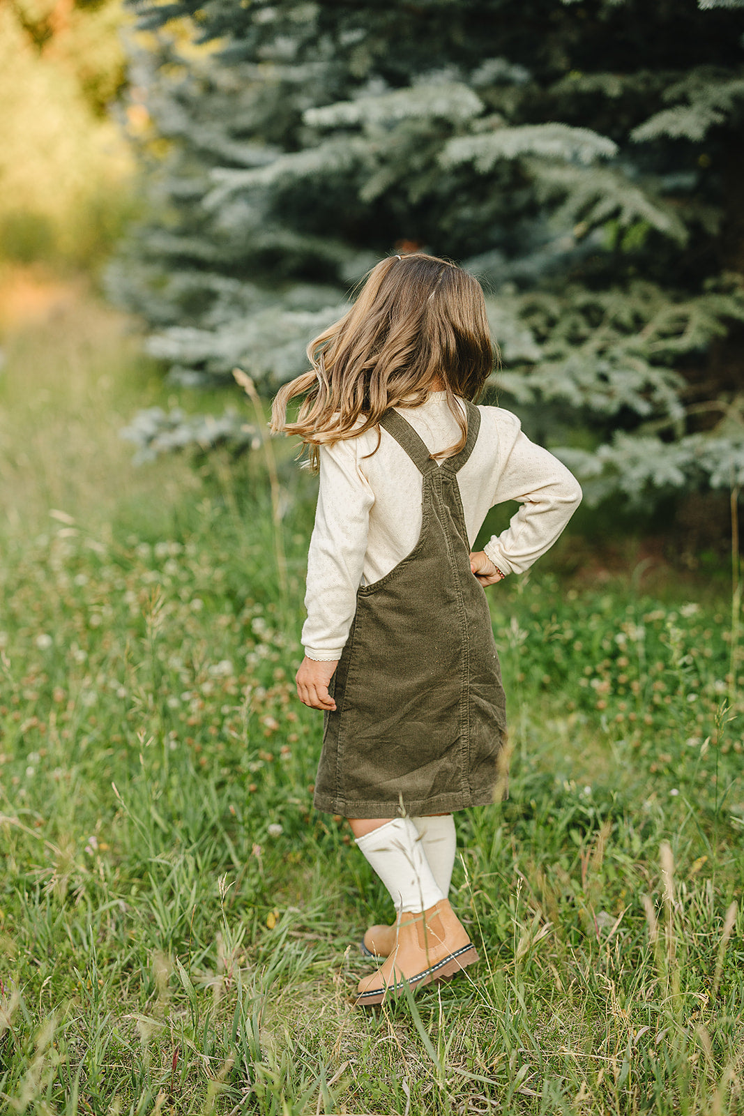 Green Corduroy Dress - HoneyBug