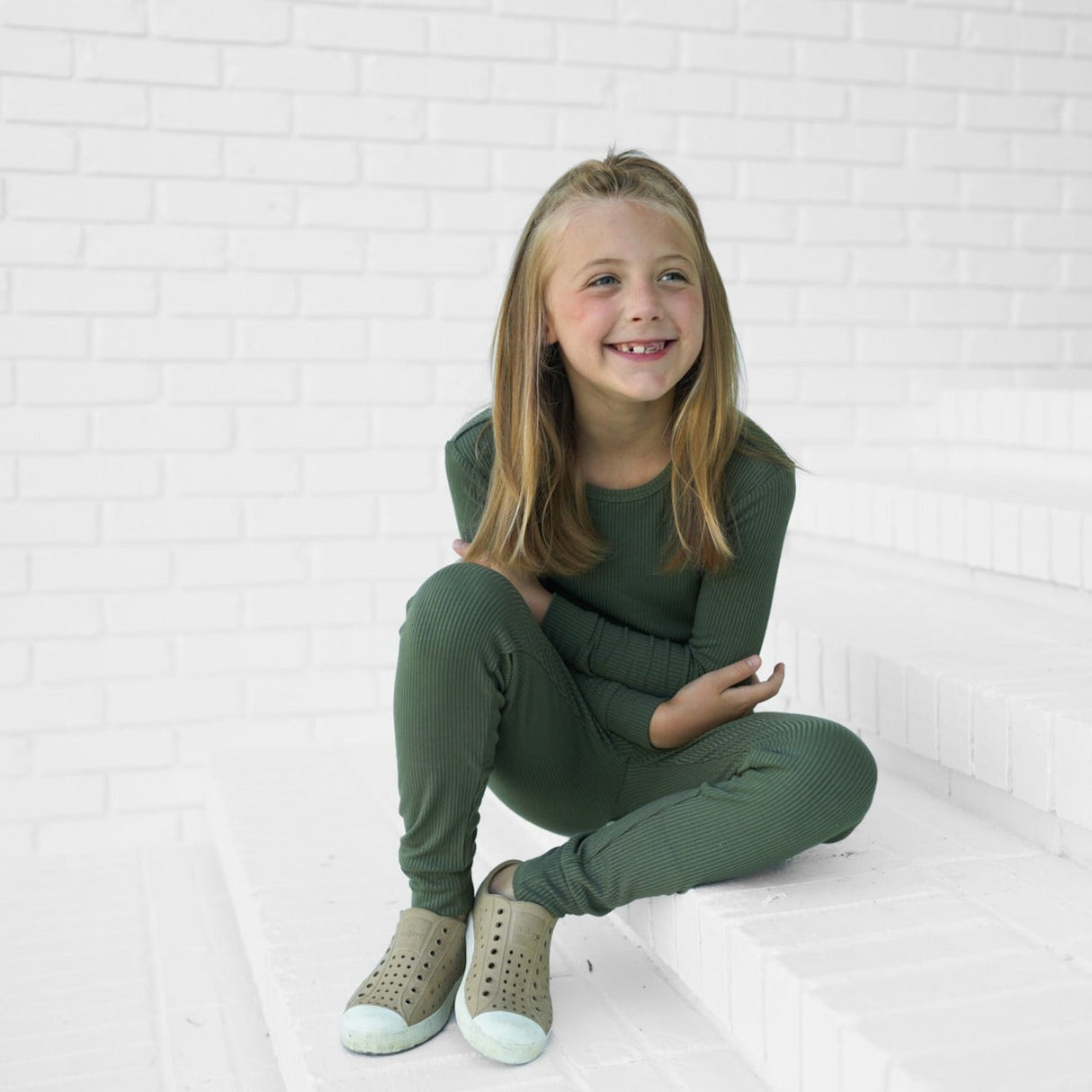 LONG SLEEVE 2 PIECE SETS- Moss Ribbed - HoneyBug