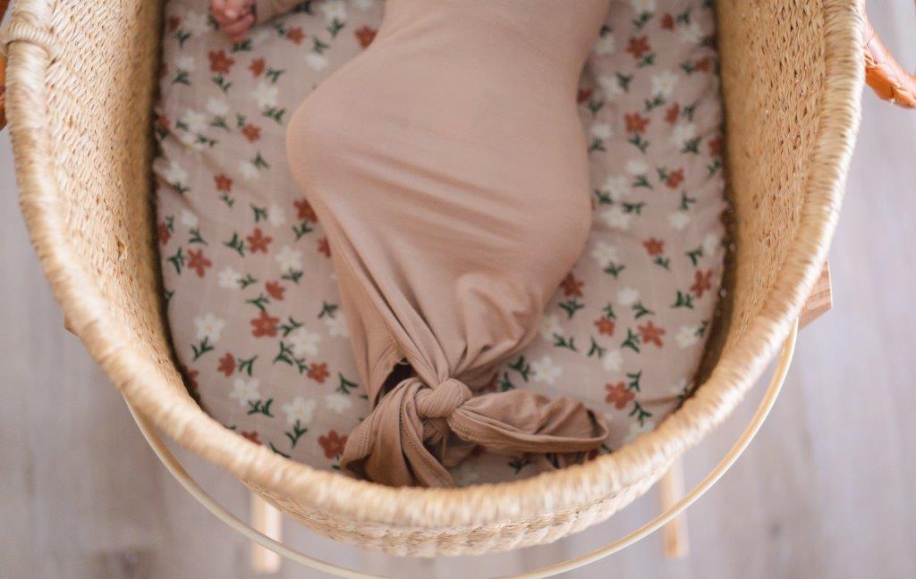 Knotted Baby Gown - Sand - HoneyBug