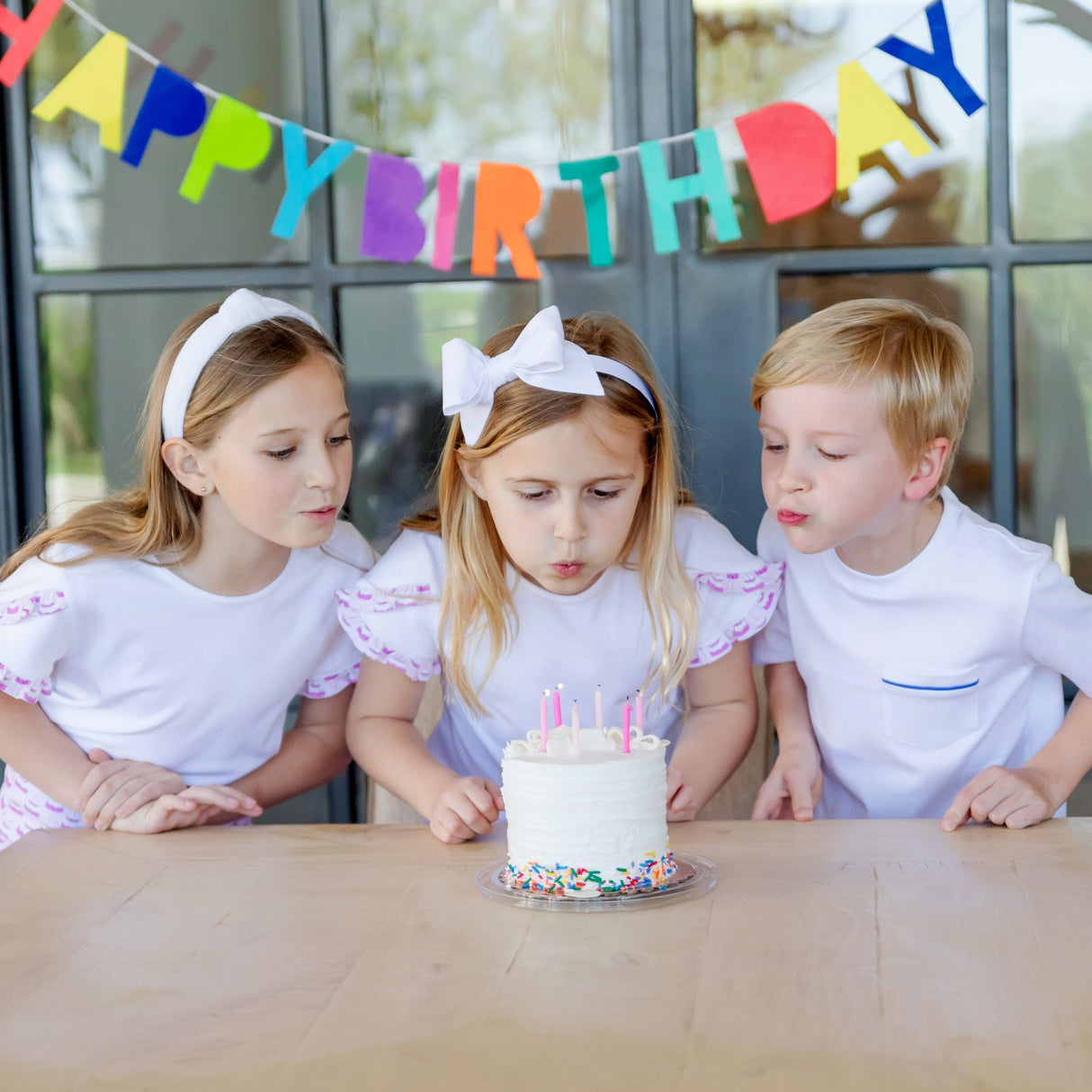 Walker Boys' Short Set - Birthday Cake Blue - HoneyBug