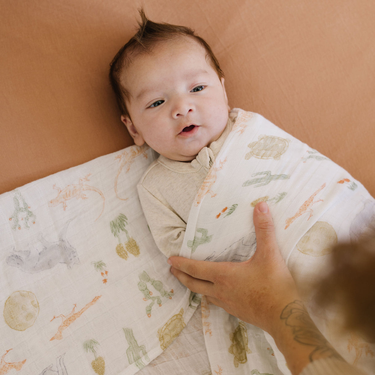 Cotton Muslin Swaddle Blanket 3 Pack - Desert Night - HoneyBug