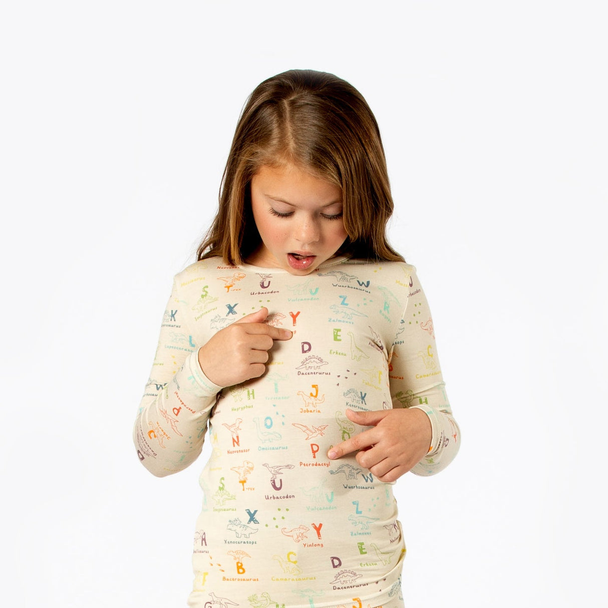 Dino ABC Bamboo Kids Pajamas - HoneyBug