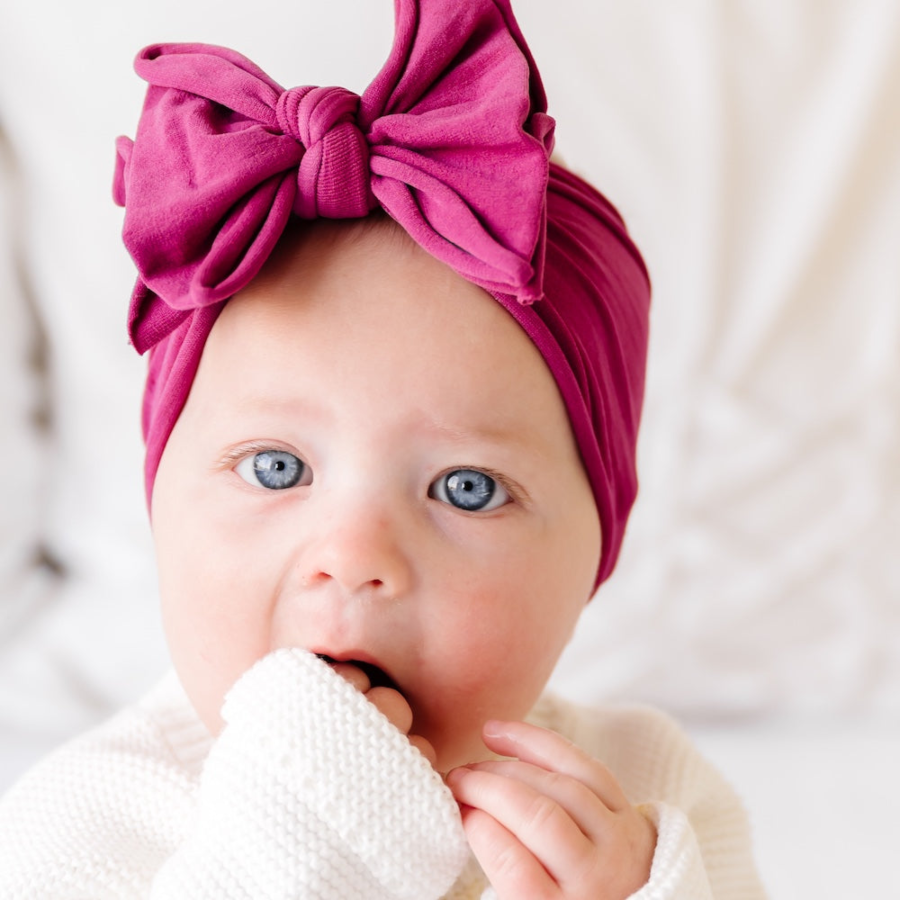 Baby Bloom Bows: Raspberry - HoneyBug