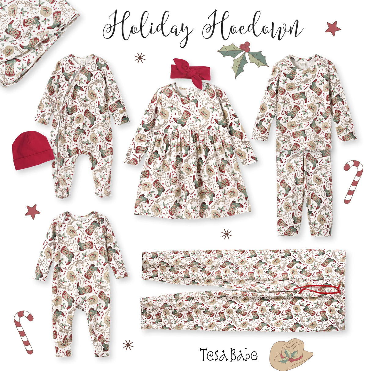 Western Christmas Pajamas for Kids – Bamboo Holiday PJs - HoneyBug
