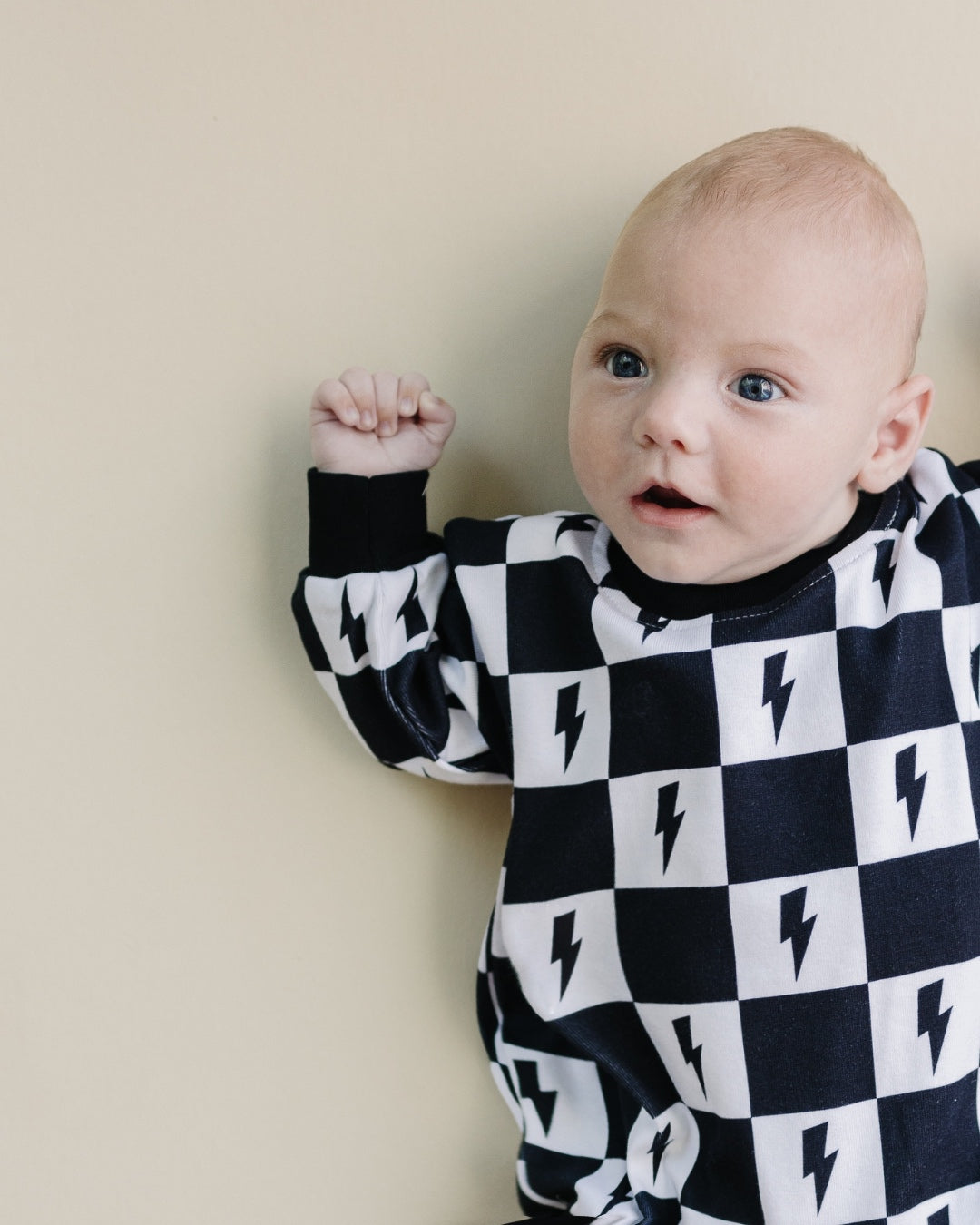 Bubble Romper | Charcoal Bolts - HoneyBug