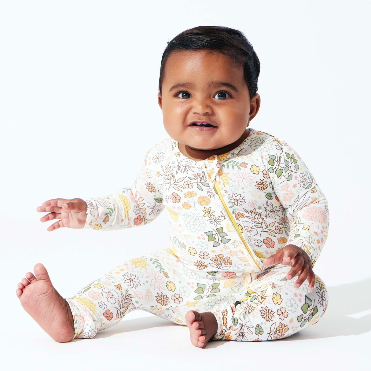 Fall Floral Bamboo Convertible Footie - HoneyBug