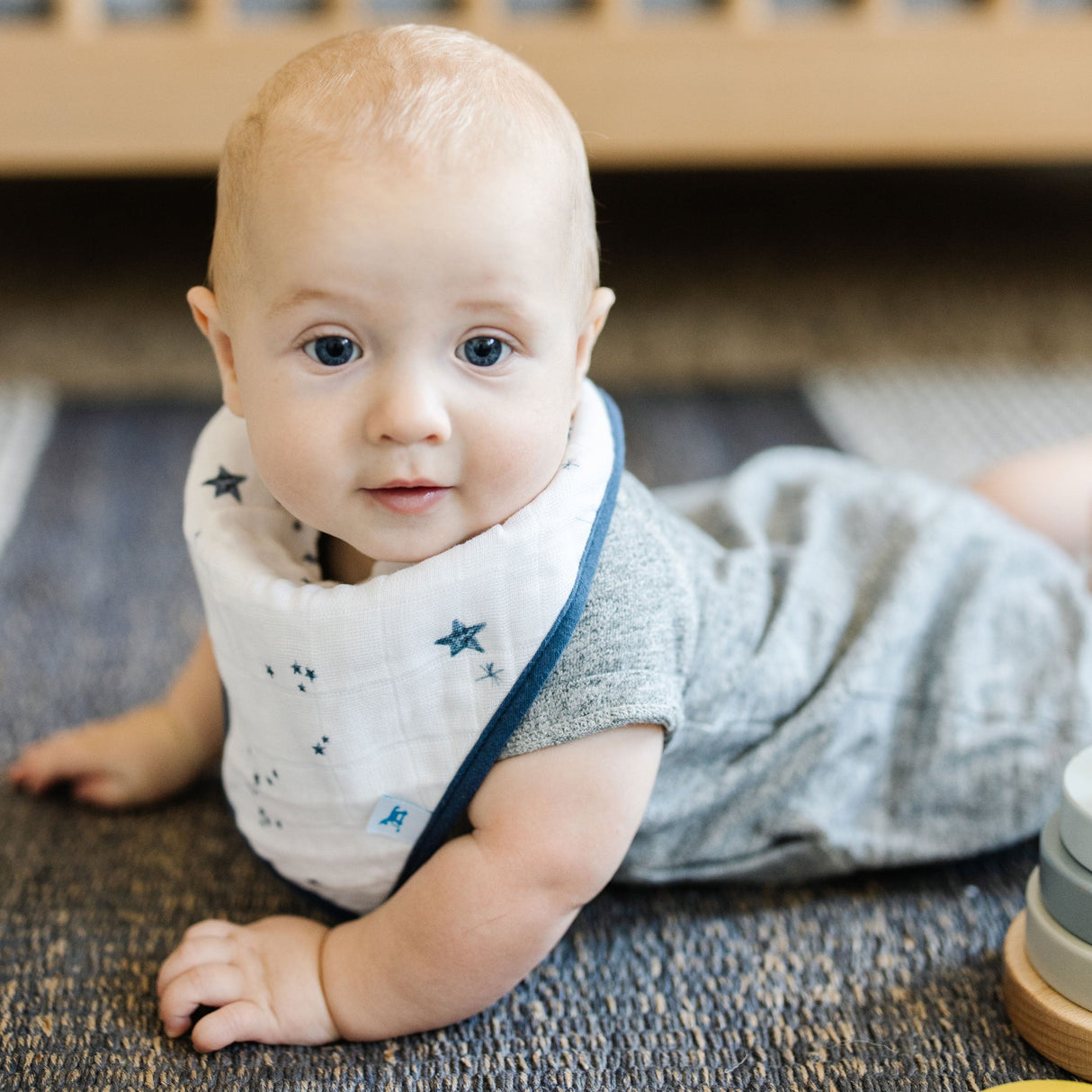 Cotton Muslin + Fleece Bandana Bib 4 Pack - Planetary - HoneyBug